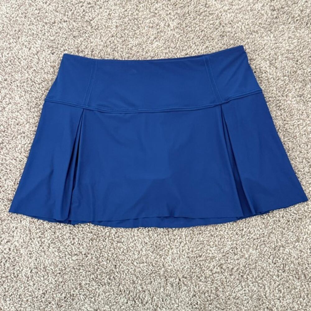 Lululemon Lost in Pace Pleated Skort 15" Indigo Blue Tennis Trails Women's 12